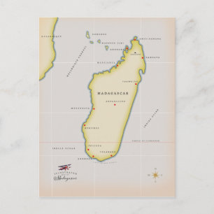 Geïllustreerde kaart van Madagaskar