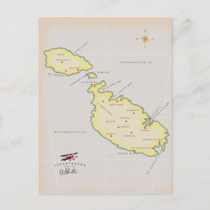 Geïllustreerde kaart van Malta