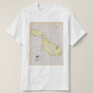 Geïllustreerde kaart van Malta T-shirt