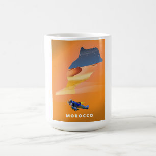 Geïllustreerde kaart van Marokko reisposterprint. Magische Mok