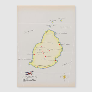 Geïllustreerde kaart van Mauritius