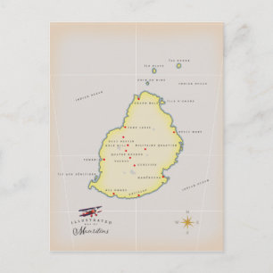 Geïllustreerde kaart van Mauritius