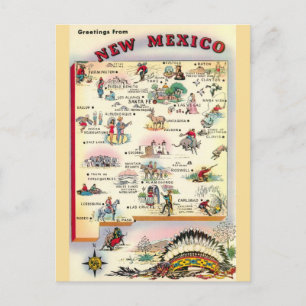 Geïllustreerde kaart van New Mexico