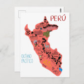 Geïllustreerde kaart van Peru (Voorkant / Achterkant)