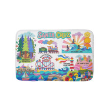 Geïllustreerde kaart van Santa Cruz Boardwalk Beac