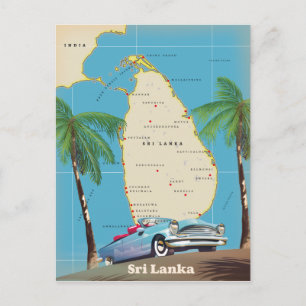 Geïllustreerde kaart van Sri Lanka