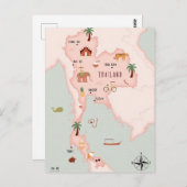 Geïllustreerde kaart van Thailand (Voorkant / Achterkant)
