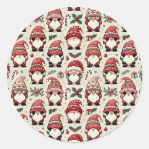 Geïllustreerde Kabouter Kerststickers zonder Kijke Ronde Sticker