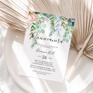 Geïllustreerde kleurrijke tropische bloemen Quince Kaart