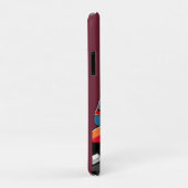 Geïllustreerde Man Riding Retro Red Motorcycle Case-Mate iPhone Case (Achterkant/rechts)