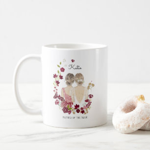 Geïllustreerde moeder van de bruid Monogram Koffiemok