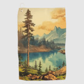  Geïllustreerde Nationale Parkkunst Golfhanddoek (Voorkant)