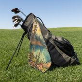  Geïllustreerde Nationale Parkkunst Golfhanddoek (Groen)