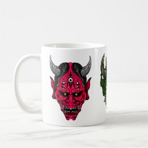 Geïllustreerde Oni-demons Koffiemok