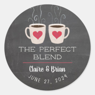Geïllustreerde Perfect Blend Heart Mokken Favor Ronde Sticker