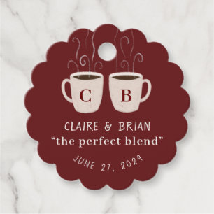 Geïllustreerde Perfect Blend monogram mokken Favor Bedankjes Labels