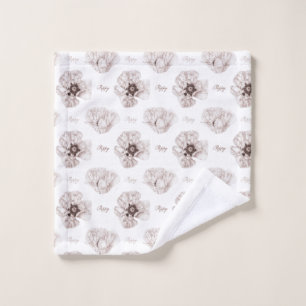 geïllustreerde poppiebloem washandje