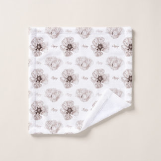 geïllustreerde poppiebloem washandje