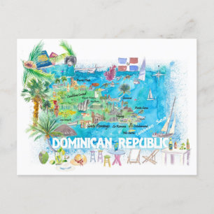 Geïllustreerde Reisgids Dominicaanse Republiek Briefkaart