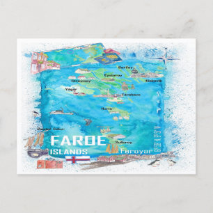 Geïllustreerde Reisgids Faeröer Briefkaart
