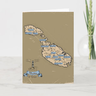 Geïllustreerde reiskaart Malta