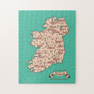 Geïllustreerde reiskaart van Ierland Legpuzzel