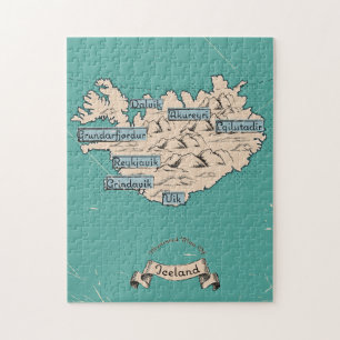 Geïllustreerde reisplattegrond IJsland Legpuzzel