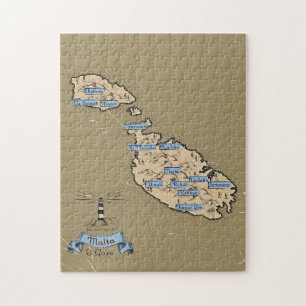 Geïllustreerde reisplattegrond Malta Legpuzzel