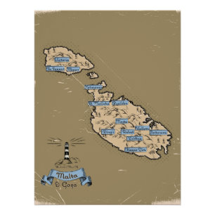 Geïllustreerde reisplattegrond Malta Perfect Poster