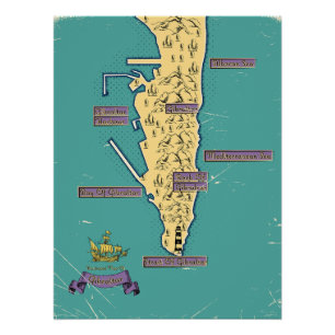 Geïllustreerde reisplattegrond van Gibraltar Perfect Poster