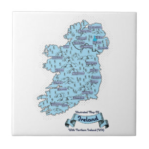 Geïllustreerde reisplattegrond van Ierland Tegeltje