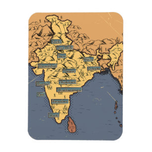 Geïllustreerde reisplattegrond van India Magneet