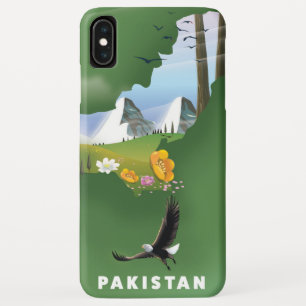 Geïllustreerde reisplattegrond van Pakistan. iPhone XS Max Hoesje