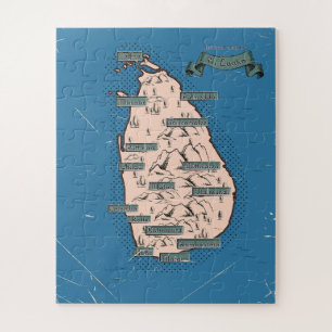 Geïllustreerde reisplattegrond van Sri Lanka Legpuzzel