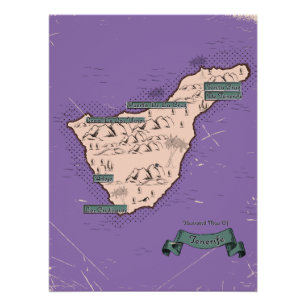 Geïllustreerde reisplattegrond van Tenerife Perfect Poster