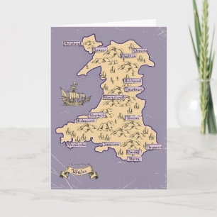 Geïllustreerde reisplattegrond van Wales