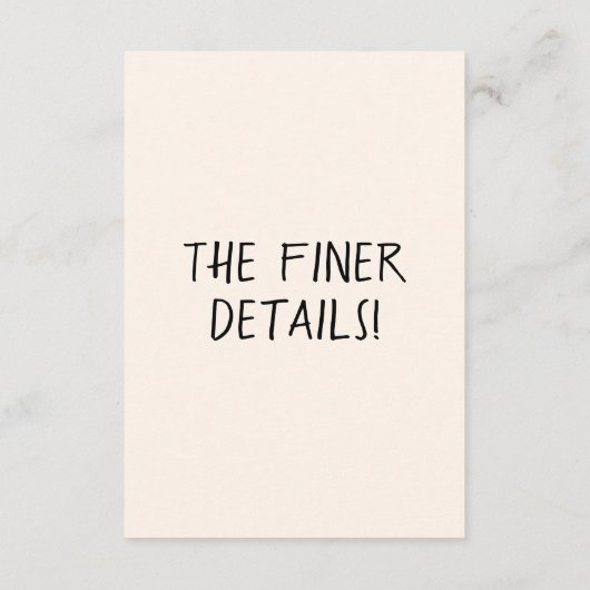 Geïllustreerde Retro Handgeschreven Leuke Trouwdet Informatiekaartje (Achterkant)