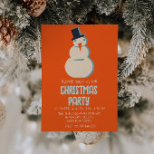  geïllustreerde rode kerst sneeuwpop partij kaart