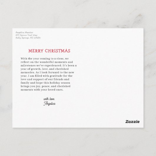 Geïllustreerde Schattigee Santa Face Holiday Briefkaart (Achterkant)