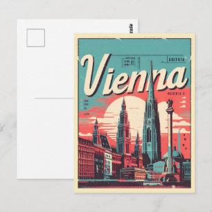 Geïllustreerde stad Wenen Oostenrijk geschenken Briefkaart