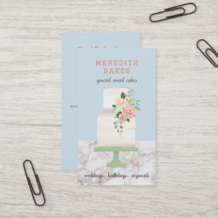 Geïllustreerde Taart Ontwerper Wedding Events Plan Visitekaartje