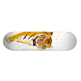 geïllustreerde tijger skateboard
