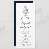 Geïllustreerde trouwtaart MENU dubbelzijdig Kaart (Voorkant / Achterkant)