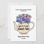 Geïllustreerde Valentijnsdag met zoete thee Feestdagenkaart (Voorkant)