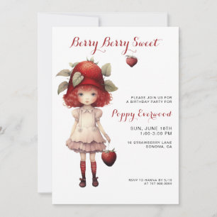 Geïllustreerde verjaardagsfeestje van Berry Sweet Kaart