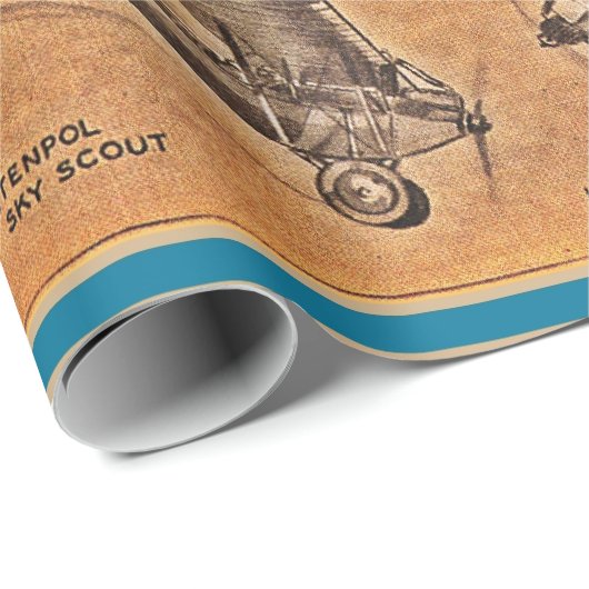 geïllustreerde vliegtuigen cadeaupapier (Rol Hoek)