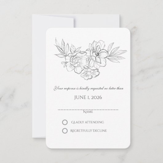 Geïllustreerde wilde bloemen RSVP (Voorkant)