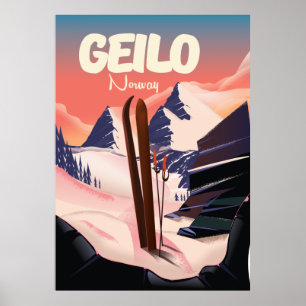 Geilo Noorwegen mooie ski-poster. Poster