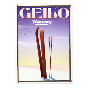 Geilo, Noorwegen ski reisposter Foto Afdruk