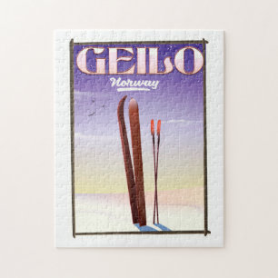 Geilo, Noorwegen ski reisposter Legpuzzel